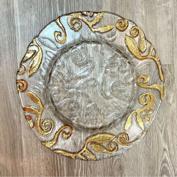 IVV A NIGHT IN PALMIRA PLATE CM.36 GOLD DECORATION Made in Italy - Picture 1 of 6
